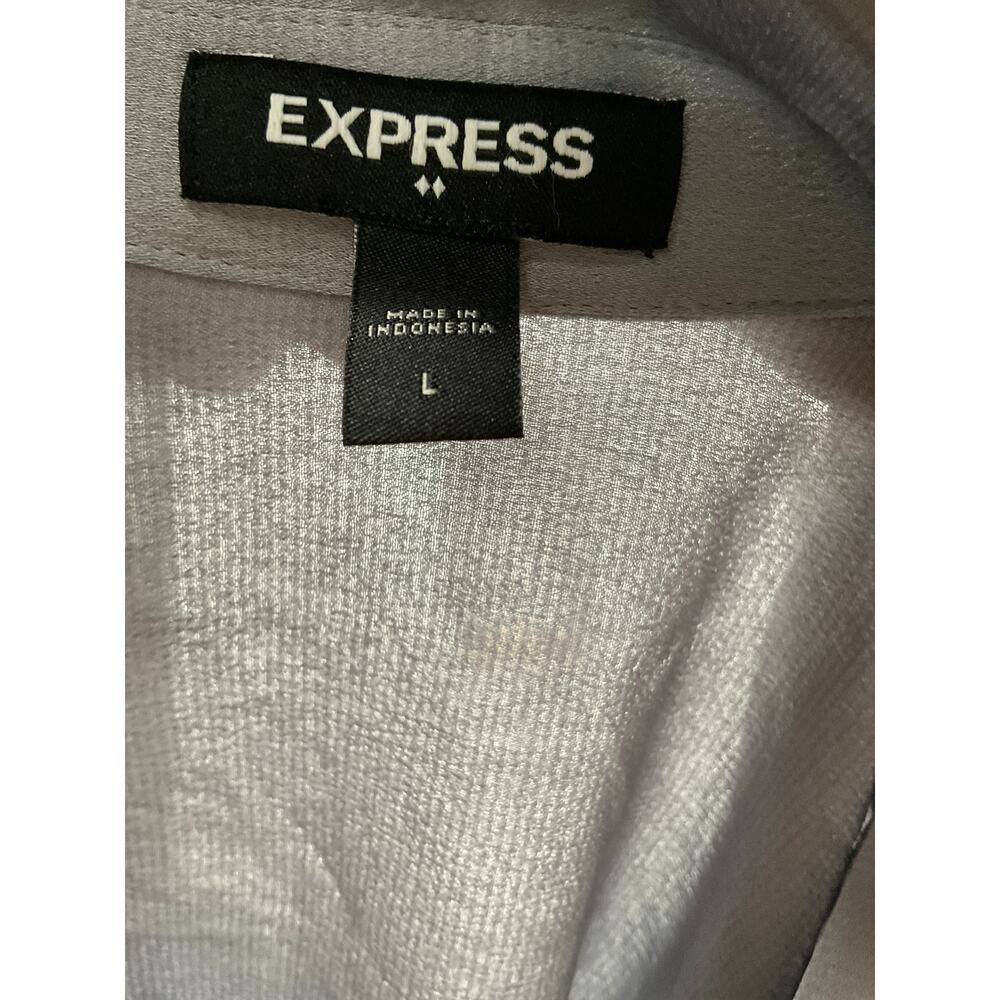 Express Gray Canvas Button-Up Top - Size L - image 3